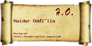 Haider Odília névjegykártya